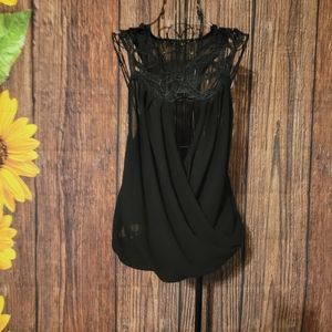 Angl Peekaboo Front Sleeveless  Blouse